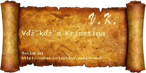 Vékás Krisztina névjegykártya
