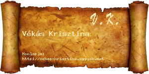 Vékás Krisztina névjegykártya